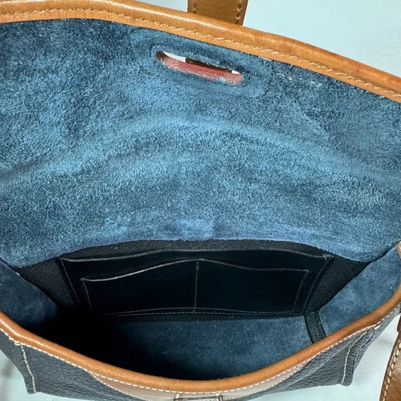 Vintage*X194*Dooney & Bourke East West Flap Bag & Wallet set-Nickel Navy EUC - Picture 9 of 16